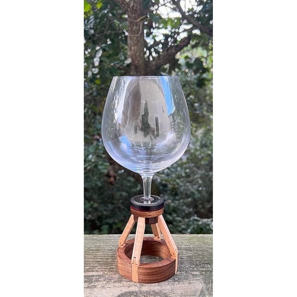 Unique Handmade Oak Maple Ebony Purple Heart Wood Wine‎ Glass New Gift